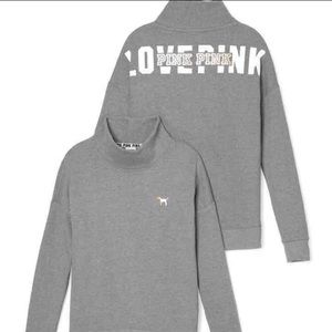 VS Pink *S* logo back mock neck